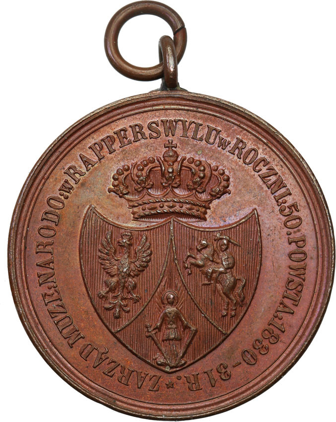 Polska pod zaborami. Medal 50-lecie Powstania Listopadowego 1880 r